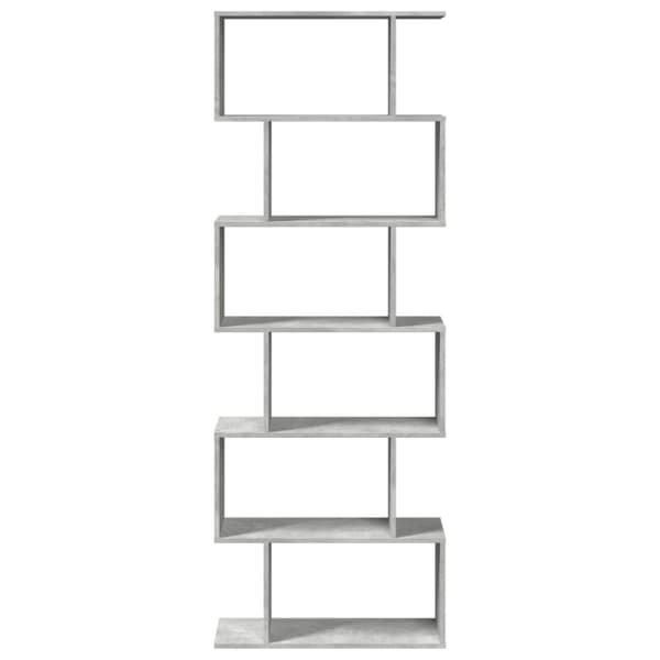Huoneenjakaja 6 tasoa betoninharmaa 70x24x193 cm tekninen puu