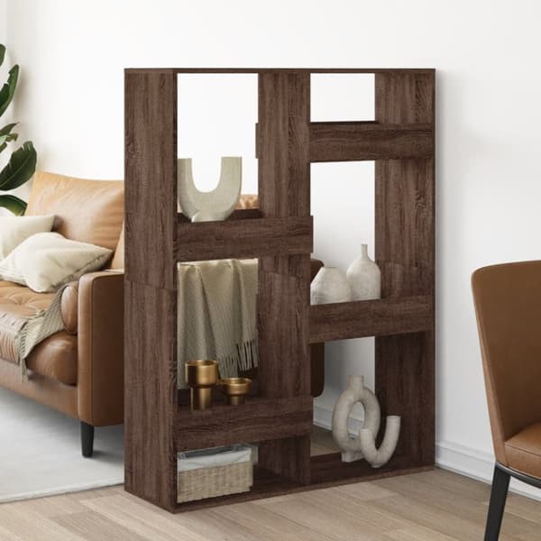 rumdeler 100x33x135 cm konstrueret træ brun egetræsfarve
