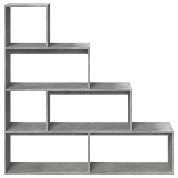 bogreol/rumdeler 143,5x29x143,5 cm konstrueret træ betongrå