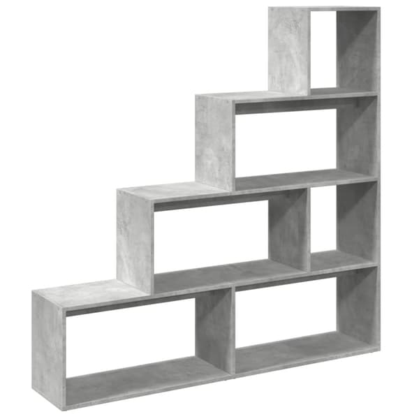 bogreol/rumdeler 143,5x29x143,5 cm konstrueret træ betongrå
