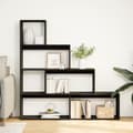 Miniatyrbillede 3 af 10: bogreol/rumdeler 143,5x29x143,5 cm konstrueret træ sort