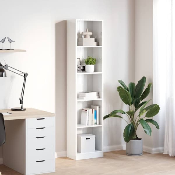 skab 40x24x176 cm konstrueret træ hvid højglans