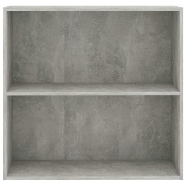 bogreol med 2 hylder 80x30x76,5 cm konstrueret træ betongrå
