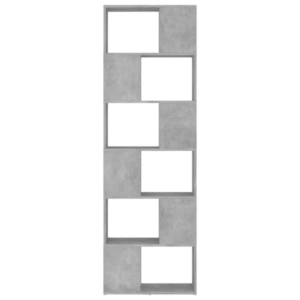 bogreol/rumdeler 60x24x186 cm konstrueret træ betongrå