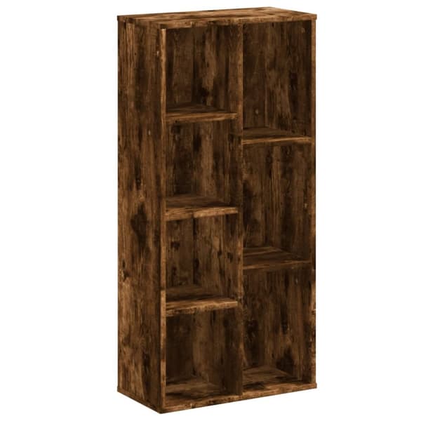 bogreol 50x25x105 cm konstrueret træ røget egetræsfarve