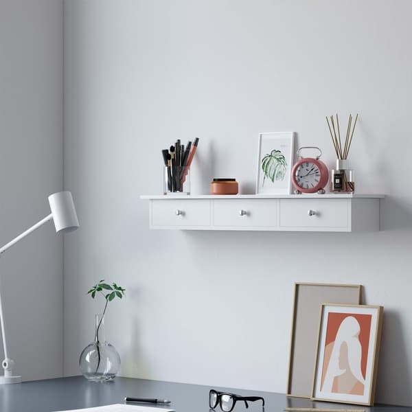 Vægskab - med 3 skuffer - Floating Board - White