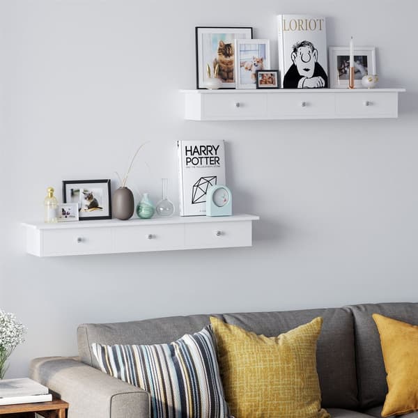 Vægskab - med 3 skuffer - Floating Board - White