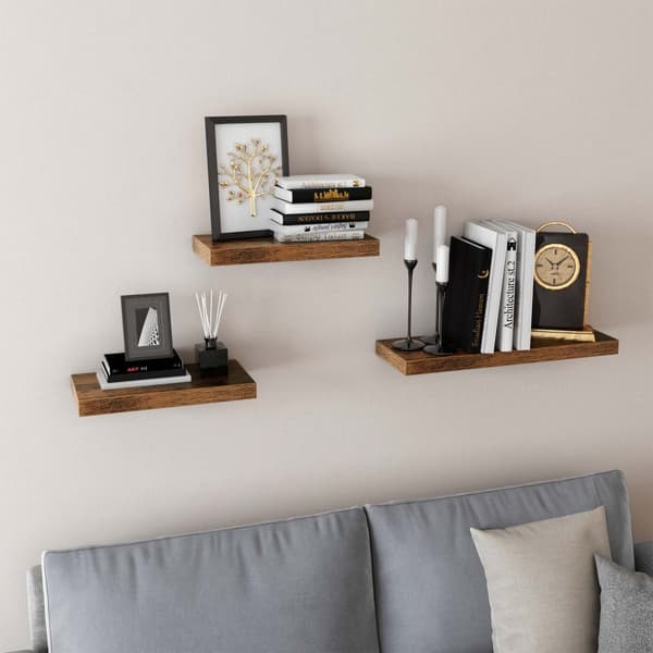 Floating Plank - Wood Look - 60 x 20 x 3,8 cm - Brunt