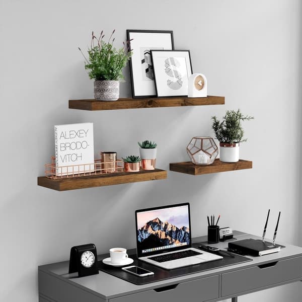 Floating Plank - Wood Look - 60 x 20 x 3,8 cm - Brunt