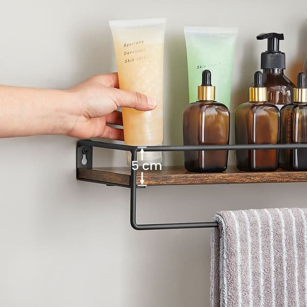 Væghylder - Sæt med 2 - Floating - Industrial Design - Brown / Black