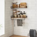 Miniatyrbillede 2 af 6: Væghylder - Sæt med 2 - Floating - Industrial Design - Brown / Black