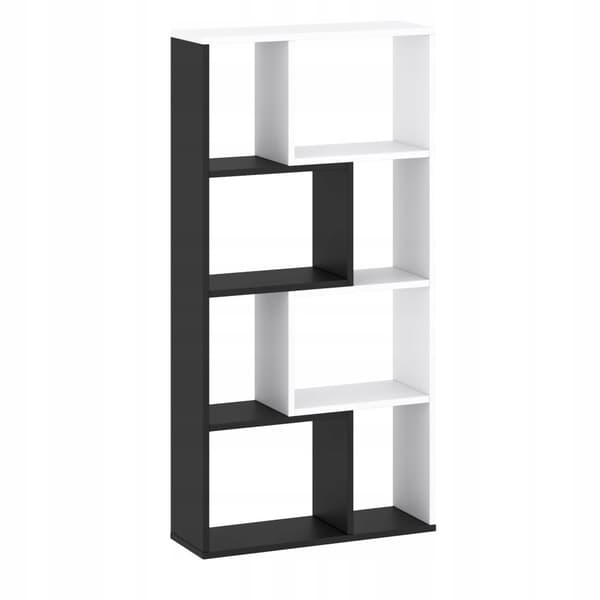 Reol 120x60x20cm, væg, gulv, hvid, sort