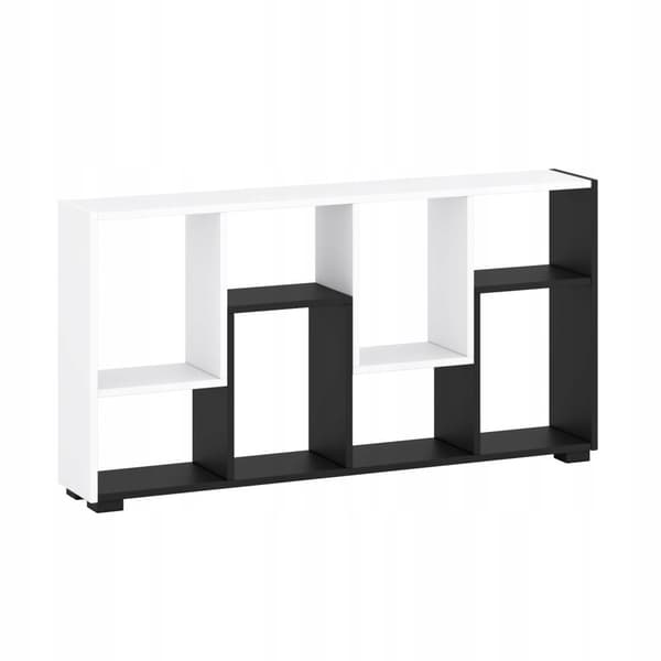 Reol 120x60x20cm, væg, gulv, hvid, sort