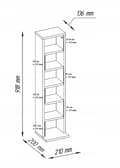 Pikkukuva 3 / 3: CD/DVD-teline 92 cm, säädettävät hyllyt, musta