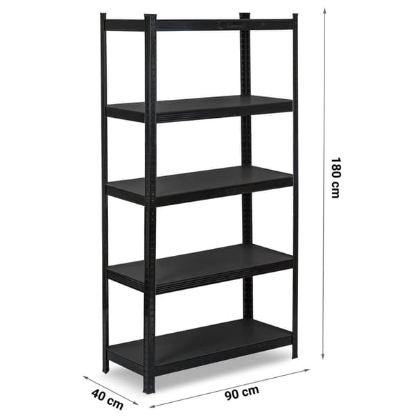 Metal lagerhylde 180 x 90 x 40 cm Humberg HR-851 sort