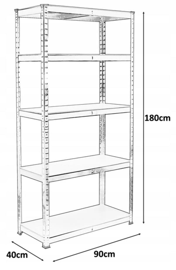 Förvaringsställ i metall källargarage 180cm