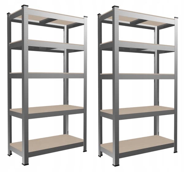 2x Metal opbevaringsstativ kældergarage 180cm