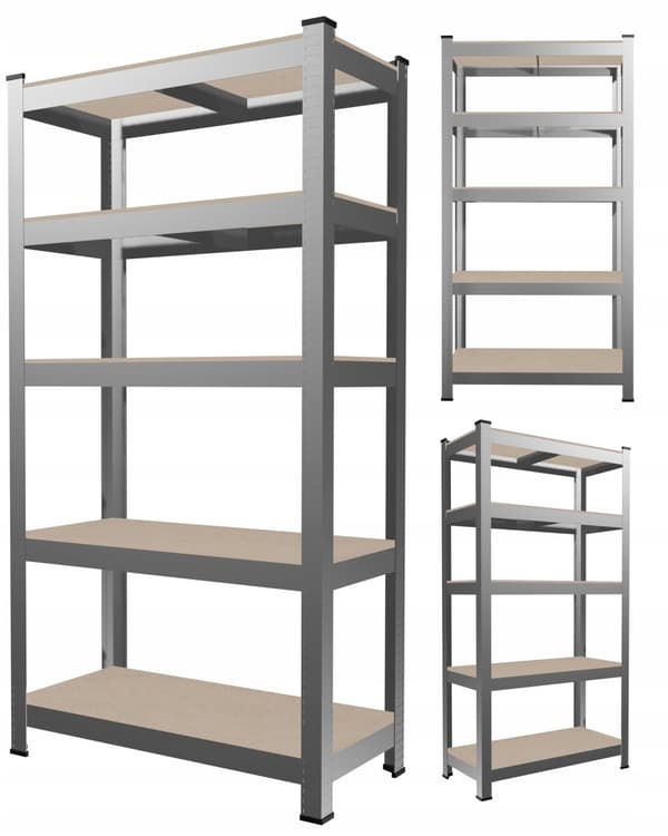 2x Metal opbevaringsstativ kældergarage 180cm