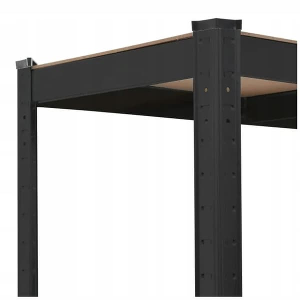 GARAGEFÖRVARINGSHYLLA SVART PREMIUM 4 hyllor 600kg 180x90x40