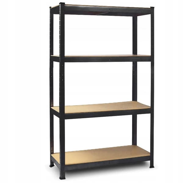 GARAGEFÖRVARINGSHYLLA SVART PREMIUM 4 hyllor 600kg 180x90x40