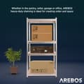 Miniatyrbillede 4 af 9: Kraftig reol 160 x 80 x 40 cm 320 kg - sølv