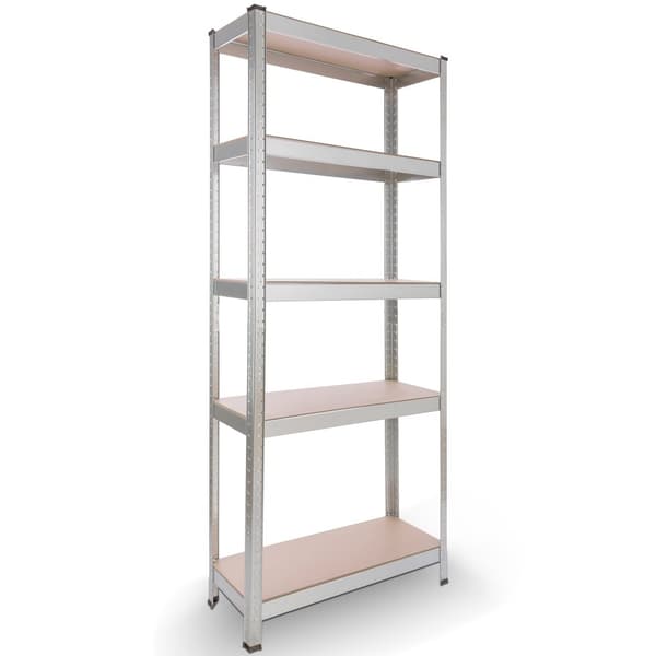 Kraftig reol 180 x 75 x 30 cm 350 kg - sølv