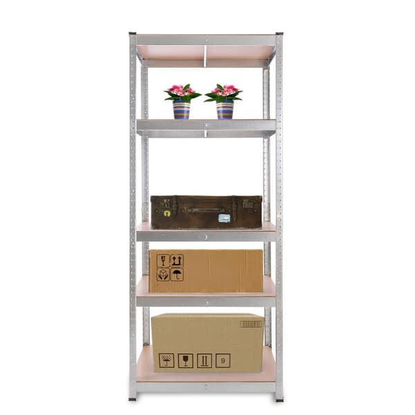 Kraftig reol 180 x 75 x 45 cm 875 kg - sølv