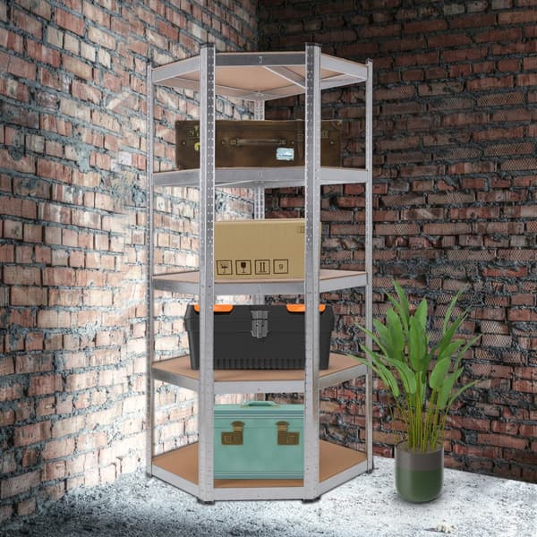 Kraftig reol 180 x 70 x 70 cm 875 kg sølv