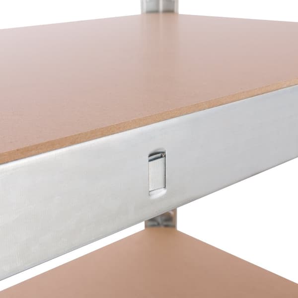 2x Kraftig reol 180 x 75 x 45 cm 875 kg - sølv