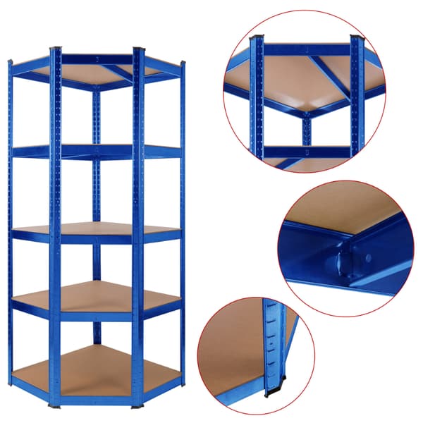 Kraftig reol 180 x 70 x 70 cm 875 kg blå