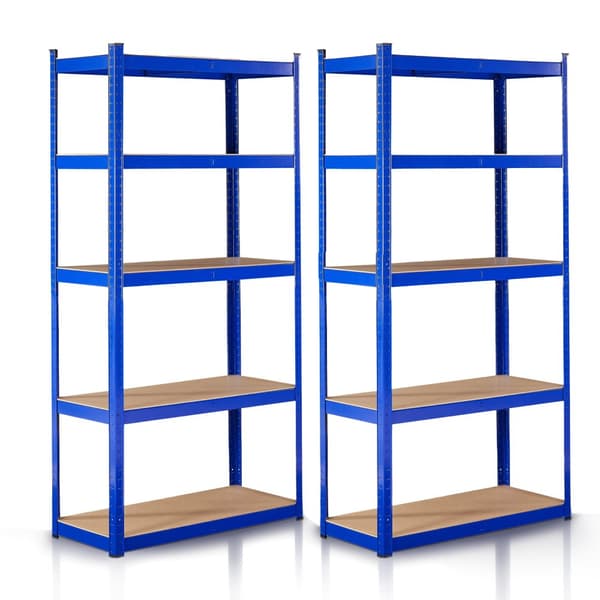 2x Kraftig reol 180 x 90 x 40 cm 875 kg - blå