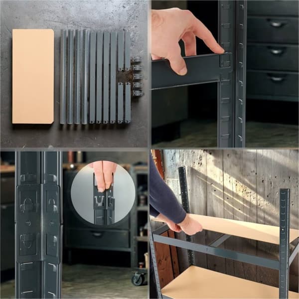 2x Kraftig reol 180 x 90 x 40 cm 875 kg - Antrazit
