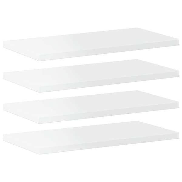 Hyllplan 4 st vit högglans 40x20x1,5 cm konstruerat trä