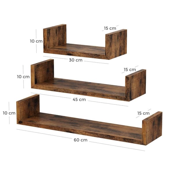 Set med 3 hängande hyllor - LWS066T01