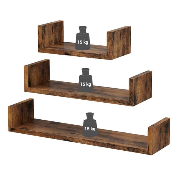 Set med 3 hängande hyllor - LWS066T01