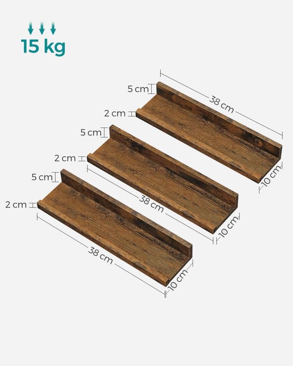 Set med 3 hyllplan - LWS038T01