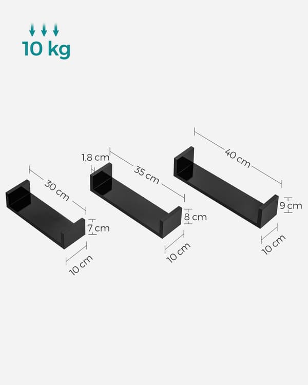 Set med 3 hyllplan - LWS40BK