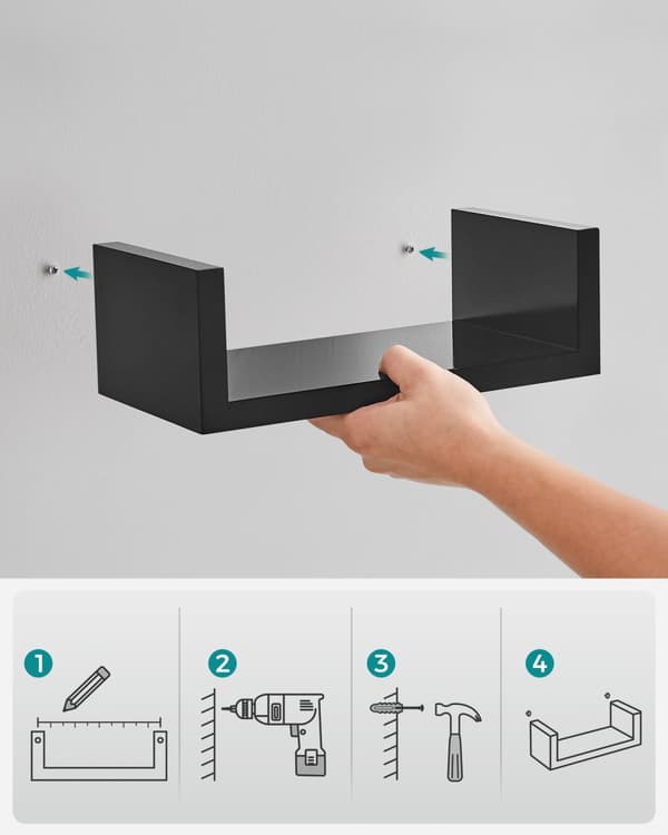 Set med 3 hyllplan - LWS40BK