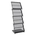 Miniatyrbillede 1 af 2: Magasinholder, 4-niveau, sammenklappelig design, moderne stil,sort