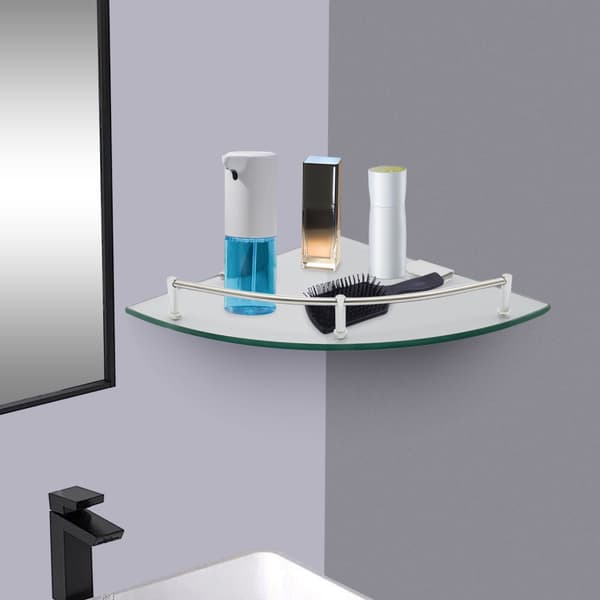Duschkorg, Triangulär Glas Hylla, Väggmonterad