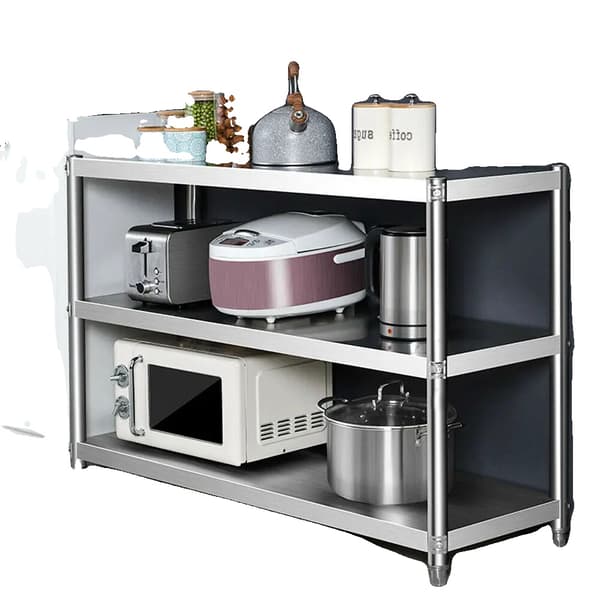 Heavy Duty Rustfrit Stål Opbevaringsreol, Tre-Lags Design, 50 kg Belastningsevne, Nem Montering