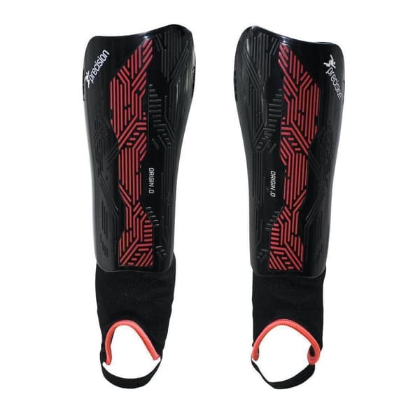 Precision Unisex Origin.0 skinnebensbeskyttere til voksne Black/Red XS