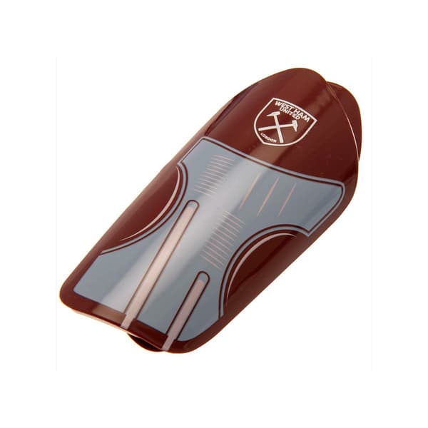 West Ham United FC Childrens/Kids Crest Slip-In Shin Guards Claret Red/Sky Blue 7-9 Years