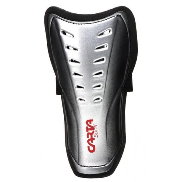 Carta Sport Childrens/Kids Touch Fastening Slip-In Shin Guards Silver/Black 27cm x 15cm x 2cm