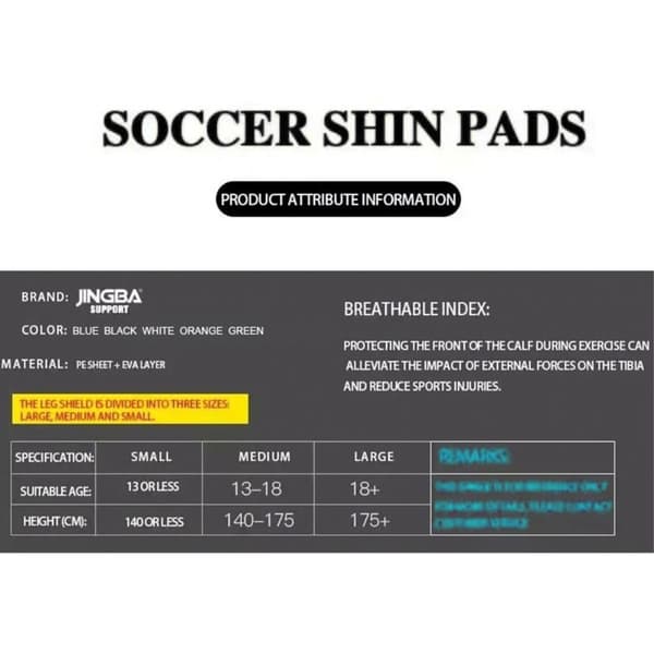 1 par fotball-benbeskyttere PE+EVA utendørs sportsbenbeskyttere - hvit/S