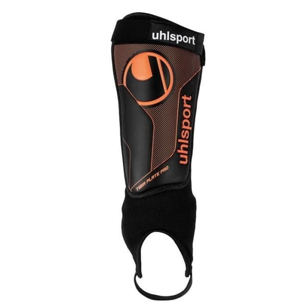 Uhlsport Pro Flat Shin Guards - Svart/Neon Orange - L