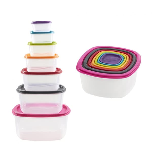 SET 7 CASEROLE PATRATE CU CAPACE,PLASTIC
