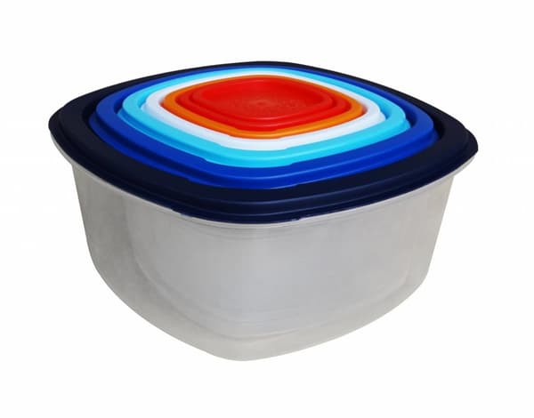 SET 7 CASEROLE PATRATE CU CAPACE,PLASTIC
