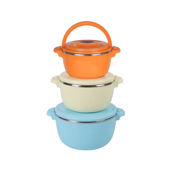 SET 3 CASEROLE TERMICE 2+4+6L,BELLY BLUE
