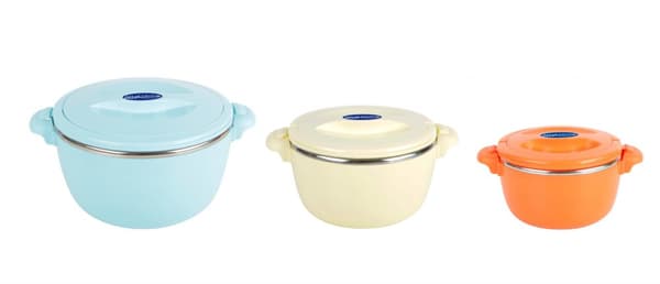 SET 3 CASEROLE TERMICE 2+4+6L,BELLY BLUE